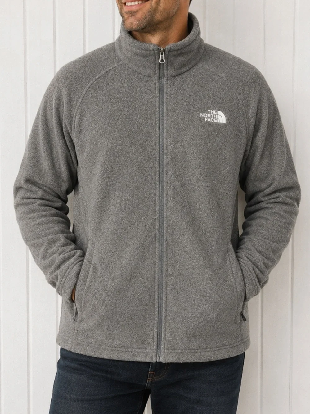 The North Face Men’s Full-Zip Gray Performance Fleece Jacket Size XXL